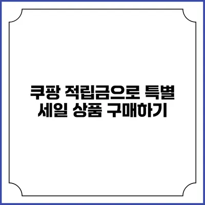쿠팡 적립금으로 특별 세일 상품 구매하기