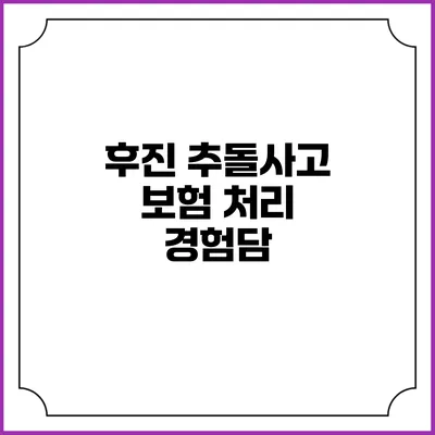 후진 추돌사고 보험 처리 경험담